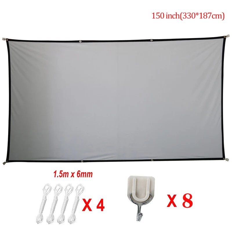 Projector Screen 169 100/120/150 Inch Reflective Fabric Cloth