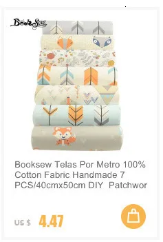 Booskew Home Telas, хлопок, ткань, 40 см x 50 см, 7 шт., набивные цветы, жировые кварталы, сделай сам, ручная работа, подушка для шитья, лоскутное шитье, кукольная кровать