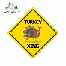 EARLFAMILY 13cm x 13cm for Turkey Crossing Funny Metal Novelty Sign Funny Car Stickers Vinyl JDM RV Windshield Bumper Windows