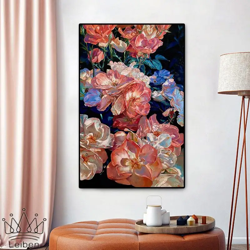 

Europe Classical Retro Flowers Canvas Painting Wall Art Posters and Prints Nordic Modular Picture Home Decor Living Room Bedroom