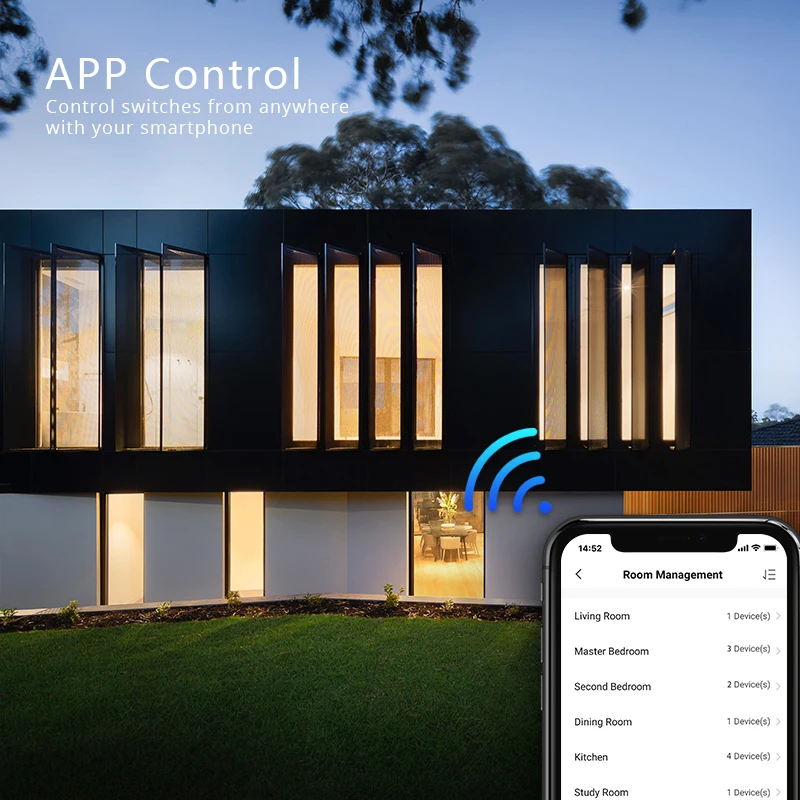 ANDELI-WiFi 16A 스마트 DIY 미니 조명 스위치, 양방향 제어 Tuya Smartlife APP 원격 제어 Alexa Google 홈 오토메이션