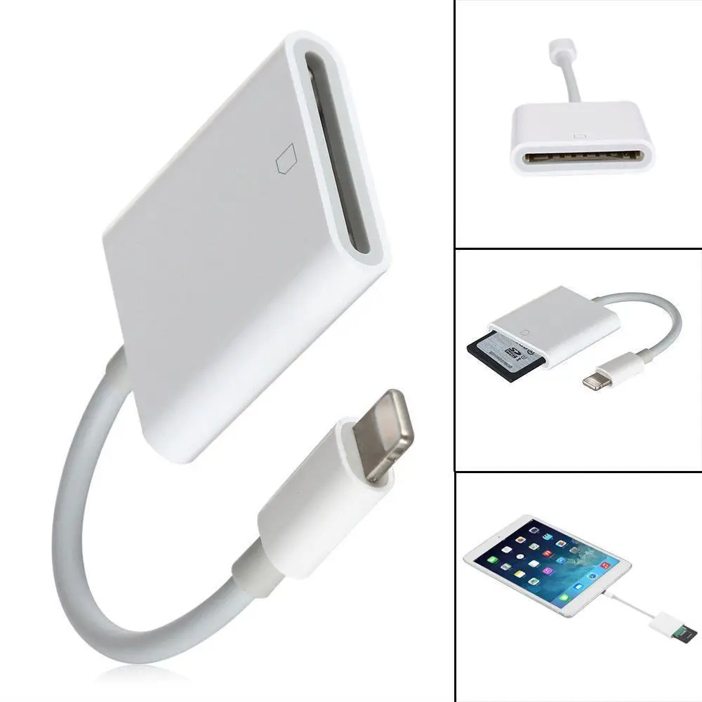 Адаптер Lightning-sd-карта для камеры, совместимый с OTG кабелем для передачи данных, цифровой комплект для iPad мобильного телефона Android IOS