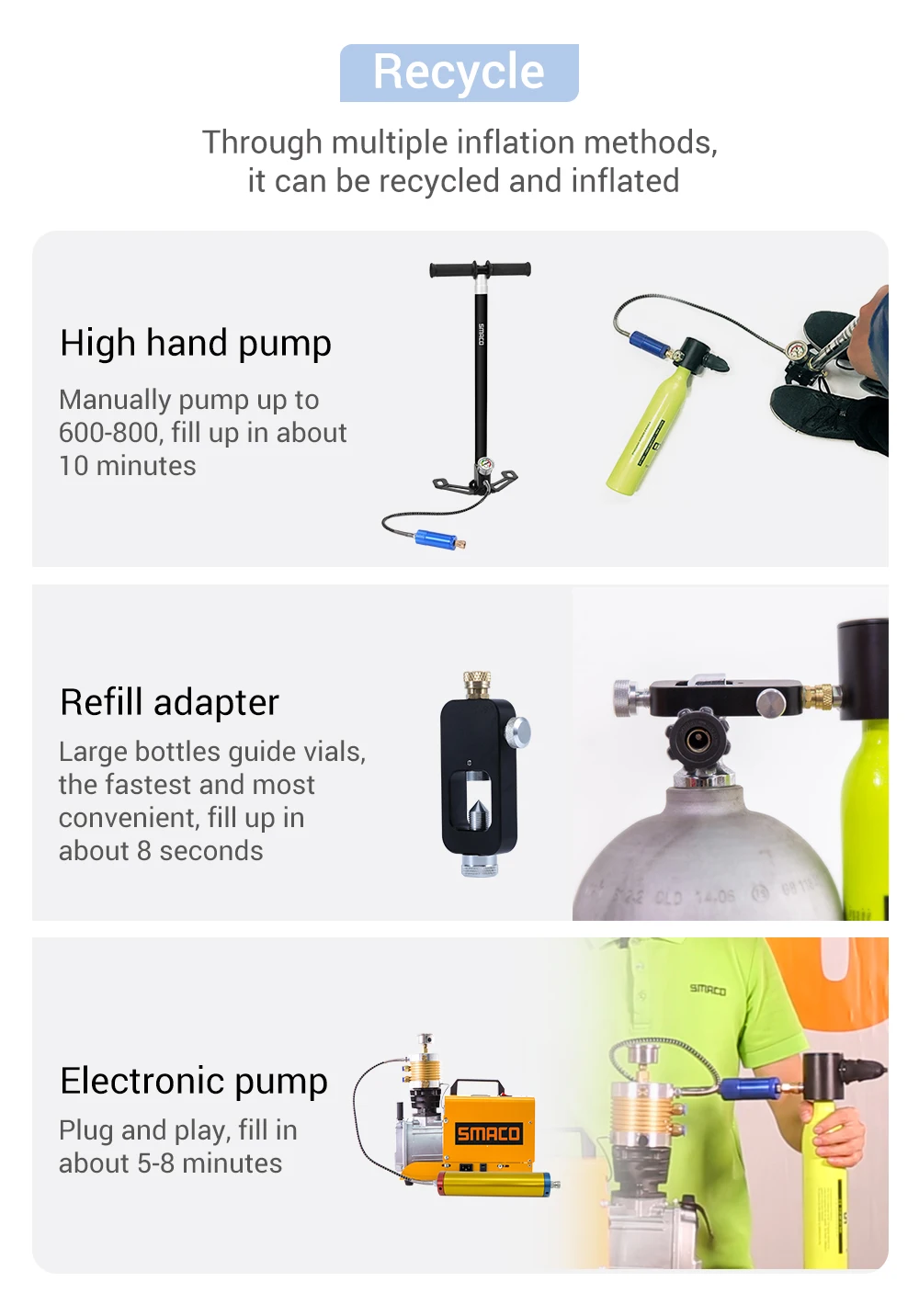 mini, cilindro de mergulho com capacidade de