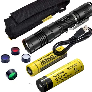 

NITECORE MH12GT 1000 Lumen LED USB Rechargeable Flashlight Search Rescue Portable Torch + NFR25 NFD25 NFB25 NFG25 Filter 25.4MM
