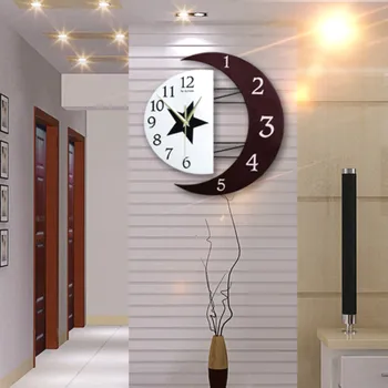 

Fashion Creative Moon Wall Clock Decorative Modern Design Home Decor For Living room/Kid room duvar saati reloj pared despertado