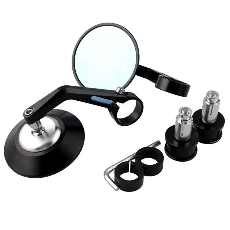 

1 Pair 7/8 Round Motorcycle Mirrors Handlebar Bar End Rearview Side Mirrors