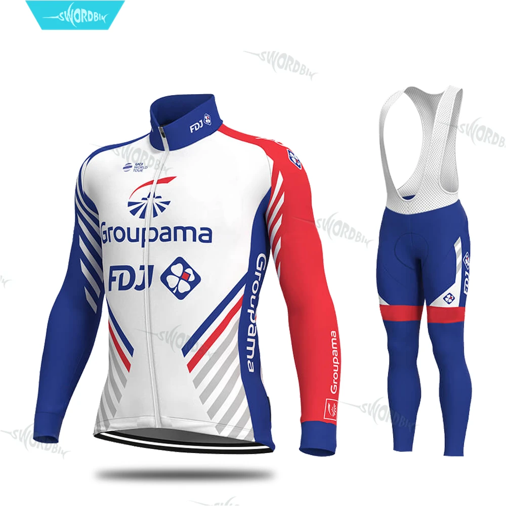 FDJ Pro Team велосипедная одежда с длинным рукавом Одежда Джерси набор мужской комплект Cycl Одежда дышащая быстросохнущая Ropa Ciclismo