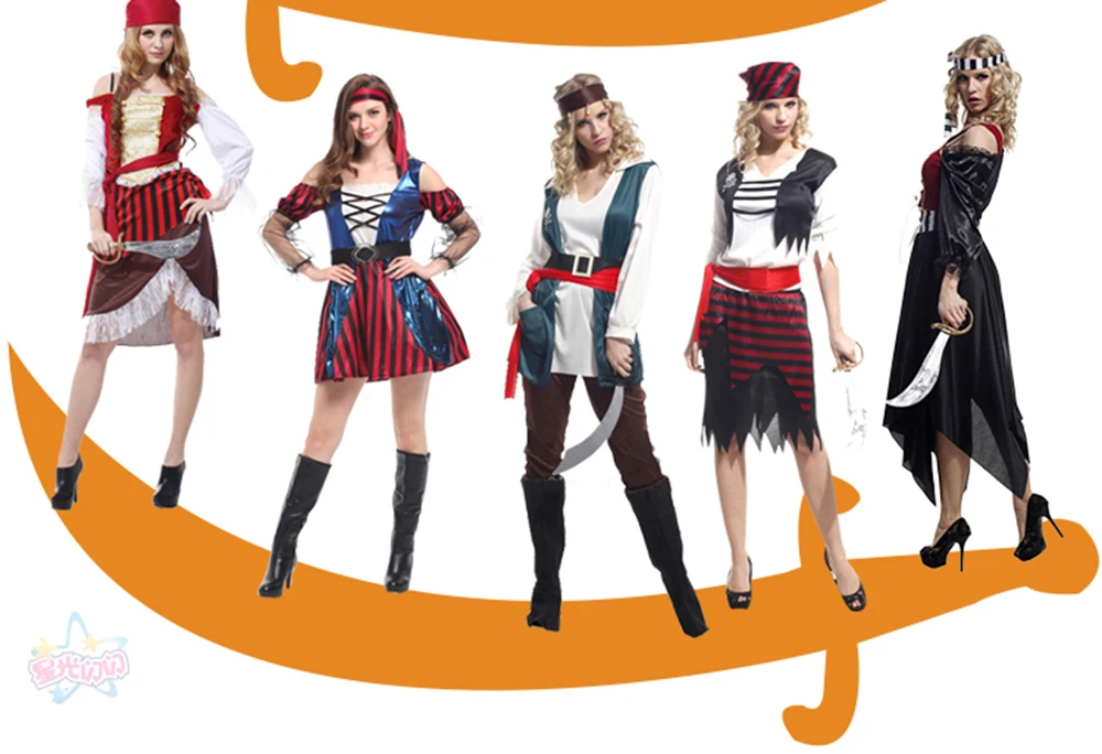 Хеллоуин Косплей костюм Пираты капитан Карибы Джек Воробей пират фантазия женщины мужчины Необычные карнавал