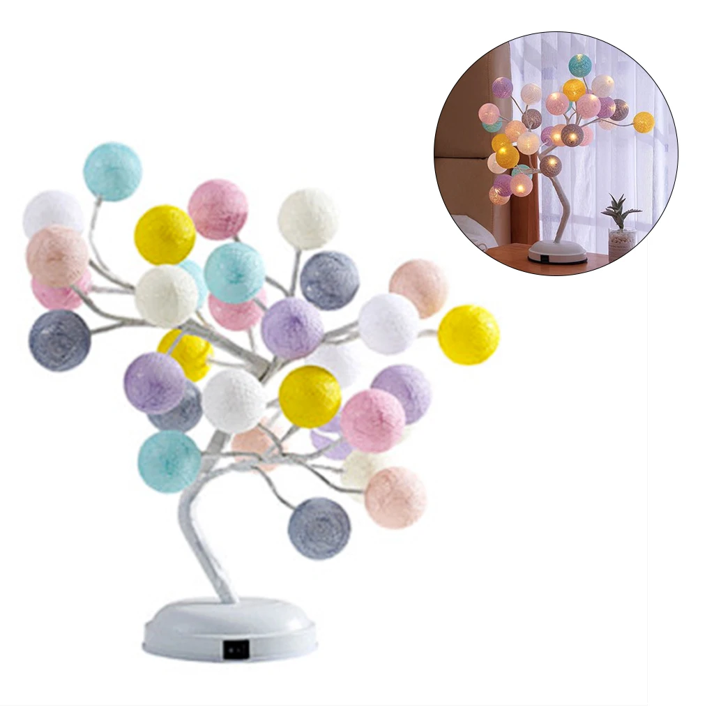 Guirlande lumineuse à LED en boule de coton, décoration d'arbre de noël,  féerique, boules décoratives, batterie, lampe de Table USB - AliExpress