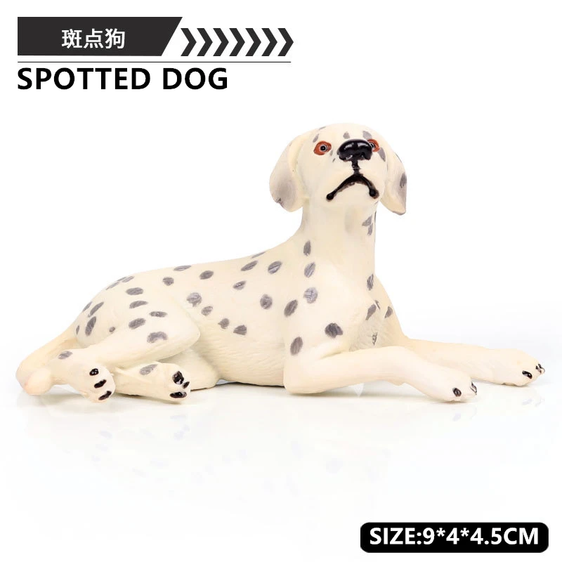 Children's Simulation solid wild animal world model sitting spotted dog pet dog hand toy Collecting gifts Toy model - Цвет: A