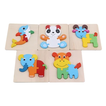 

Baby Wooden Puzzle Toys For Toddlers Developing Jigsaw Educational Kids Toys For Children Game Cartoon Animal Gift 3 Years