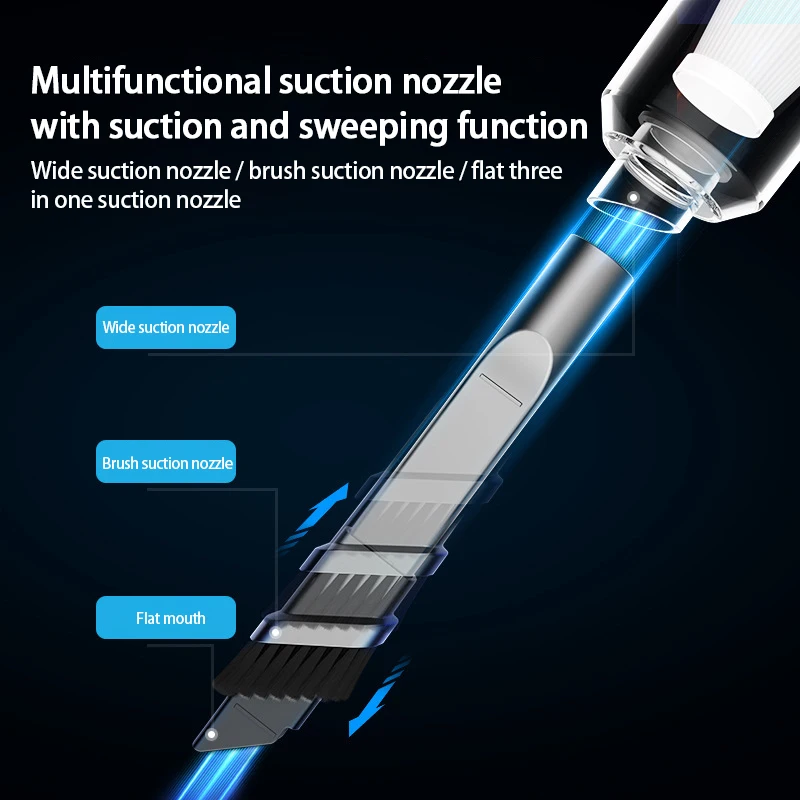 Q8 120W Car Wireless Vacuum Cleaner 9000Pa Strong Suction Folding Hand-held Portable Vacuum Car Home Household Cleaner