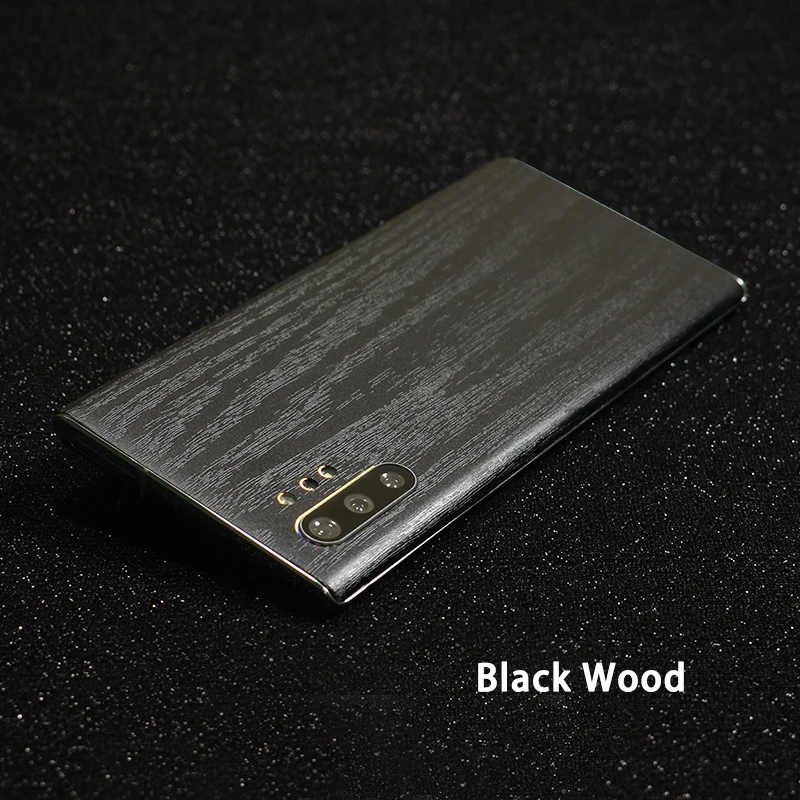 3D углеродное волокно/кожа/дерево скины Телефон задняя наклейка для SAMSUNG Galaxy Note 10 Plus Note 10 A60 A80 Прозрачный матовый стикер - Цвет: Black Wood