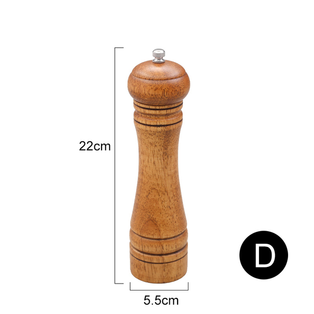 Wood Salt Spice Black Pepper Mill Shaker Grinder Ceramic Grinding Core 5" 8" 10" Kitchen Cooking Tools Gadgets Accessories