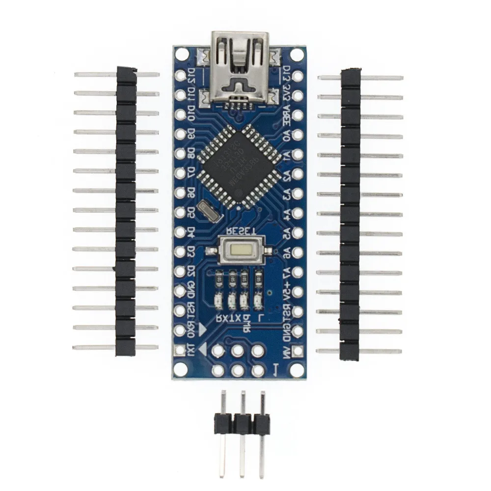 100 шт. мини-usb/MICRO USB Nano 3,0 ATMEGA328P/ATMEGA168P контроллер совместимый NANO CH340 USB драйвер без кабеля - Цвет: blue