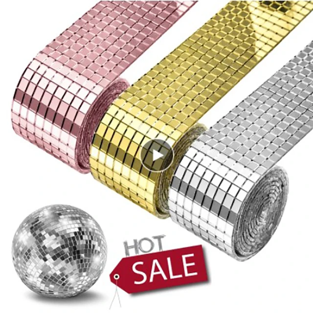 100cm/roll Self-Adhesive M-osaic Wall Sticker DIY Disco Ball Decorative  Sticker Mirror Mos-aic Wall Decal - AliExpress