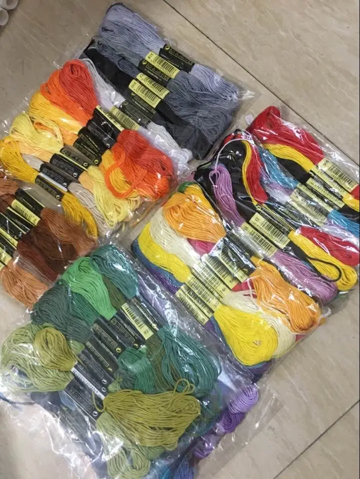 

30pcs/lot colorful cotton thread Chinese CXC thread DMC color cross stitch fabric floss DIY handmade needlework embroidery