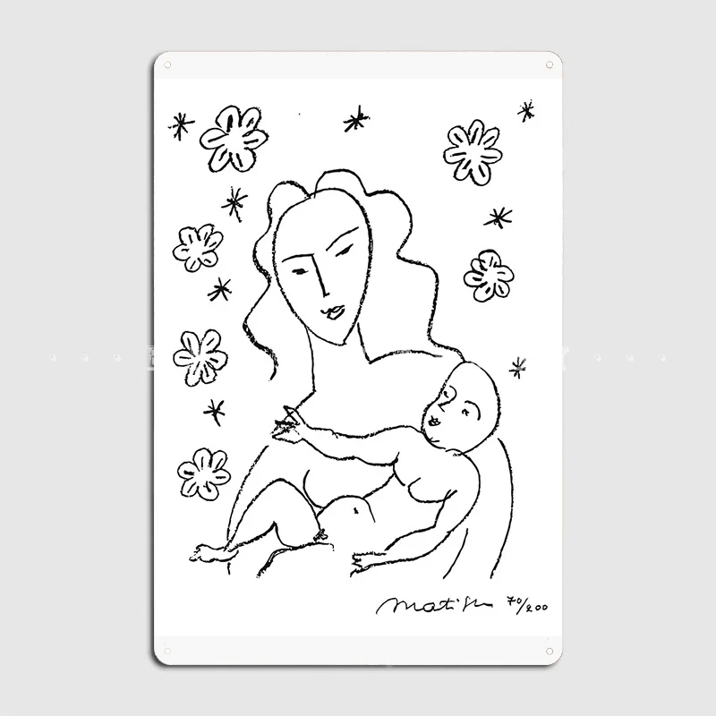 

Matisse Vierge Et Enfant Sur Fond Étoilé 1919 Metal Plaque Poster Club Bar Funny Wall Decor Tin Sign Poster