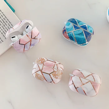 

LOVECOM Electroplated Marble Earphone Case For AirPods Pro Silicone Cover Wireless Bluetooth Headphone For AirPods 1 2 Case