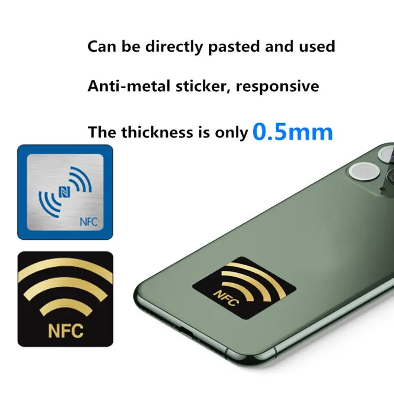 

NFC Tag Ntag216 Tags Anti Metal Sticker For -Huawei 13.56MHz ISO14443A NTAG 216 Metallic Badges Token Patrol Universal Label