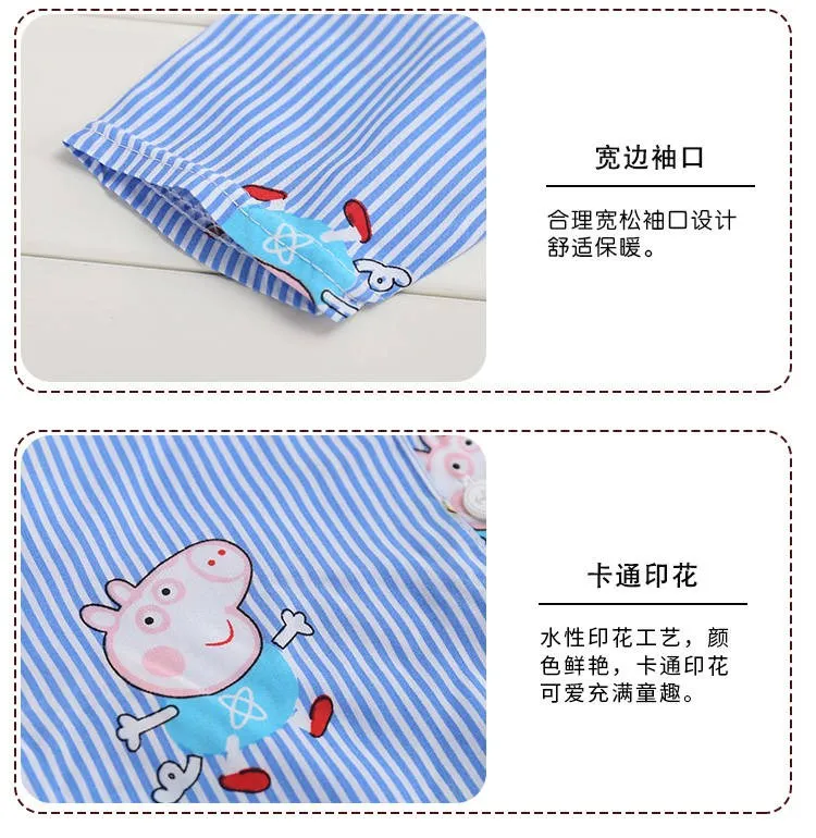 Летние Детские Bourette Pyjamas комплект нижнего белья для детей короткий рукав, из вельвета, для мальчика Детский жакет из денима для девочки; хлопковая Шелковая пижама из искусственного хлопка Кондиционер Hom