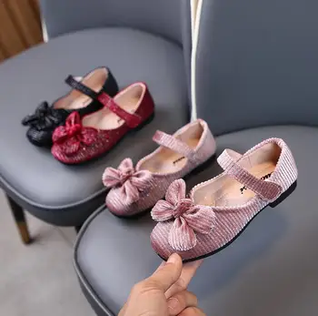 

Girls Leather Shoes Spring Bowtie Sandals 2020 New Children Casual Leather Shoes Flat Heels Princess Sweet Sandals For Girls