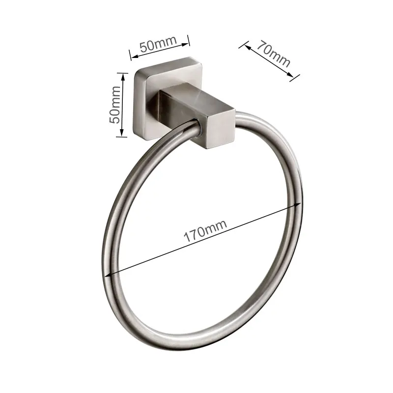 Towel Ring Bathroom Hand Towel Holder Circle Rings Door Hanger Towels Rack Bathroom Hardware Set Wall Mount Stainless Steel