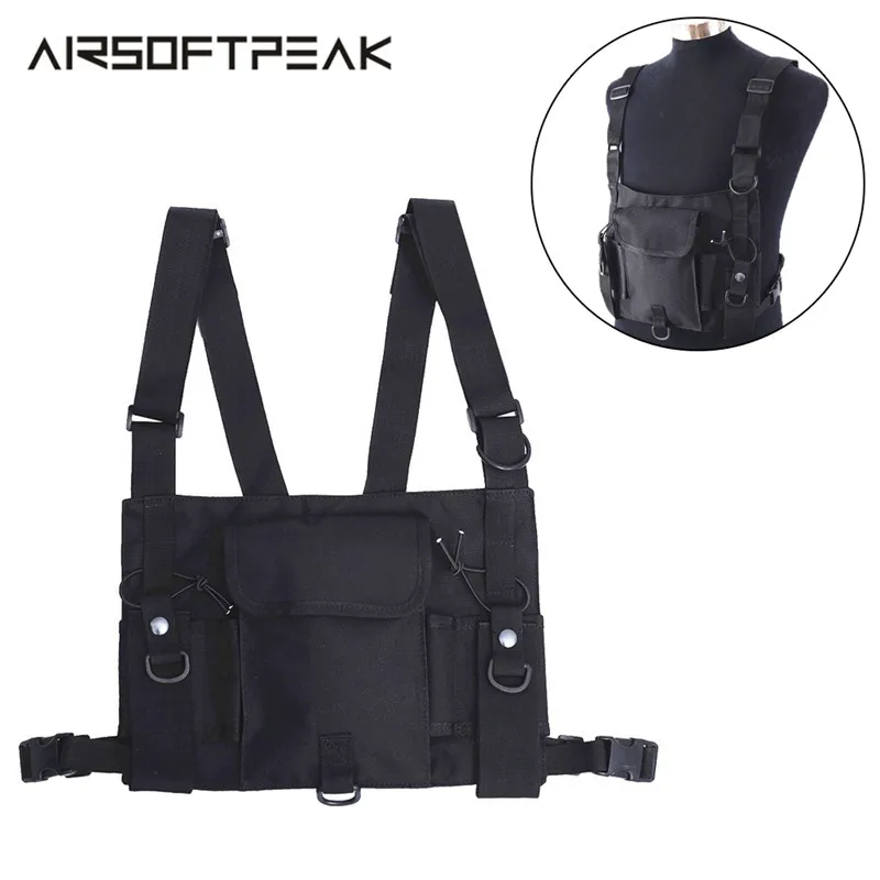 Тактический иди и болтай Walkie Talkie “иди и нагрудная сумка Подсумок пояс чехол для рации Военная боевая игра охотничьи боеприпасы держатель Rig Жилет с карманами