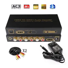 HDMI 5,1 convertidor de Audio decodificador DAC DTS AC3 EDID HDMI a HDMI Extractor convertidor divisor Digital SPDIF RCA