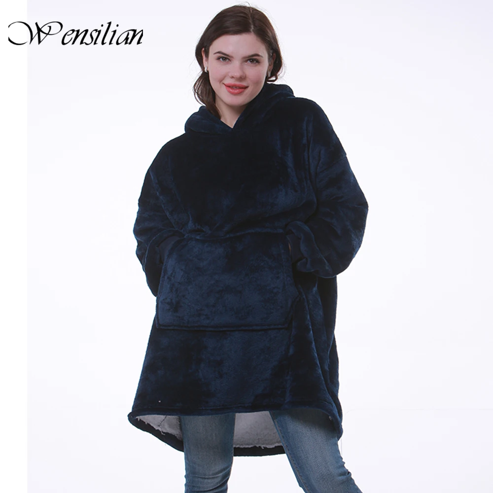  Blanket with Sleeves Women Oversized Hoodie Fleece Warm Hoodies Sweatshirts Giant TV Blanket Women 