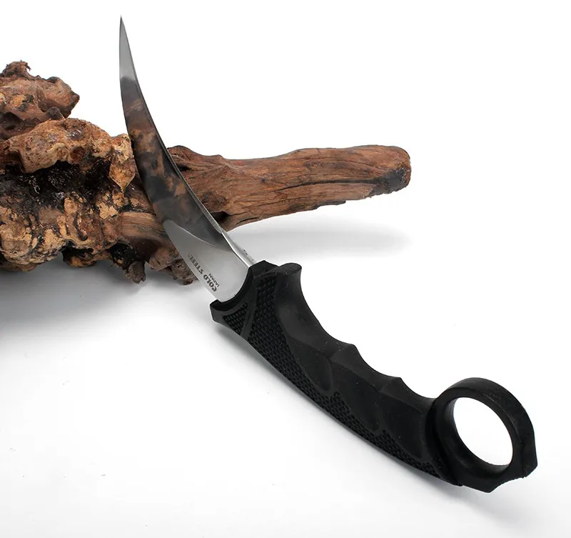 Высокое качество холодной стали Тигры 59HRC karambit фиксированный нож открытый инструмент для кемпинга охотничьи спасательные ножи выживания+ безопасная-Ex Sheat
