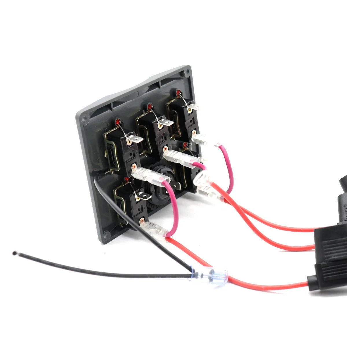 12 V/24 V Car Caravan Yacht Modified Breadboard 5 Group on-off Rotating Switch Panel+ Red Light Voltmeter