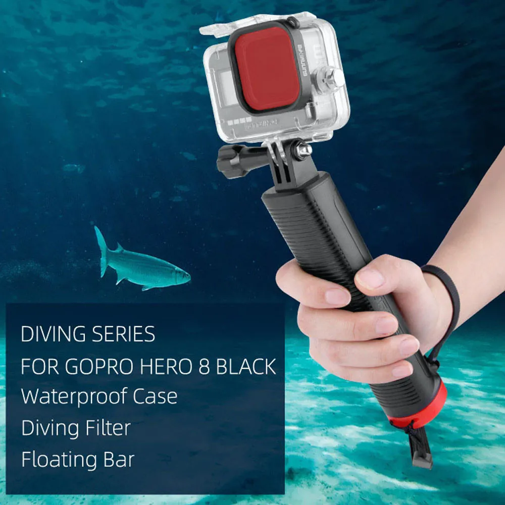 35# для спортивной камеры Go pro 8 водонепроницаемый корпус Дайвинг 60 м+ 3 шт. фильтр для Go pro 8 аксессуары для спортивной камеры