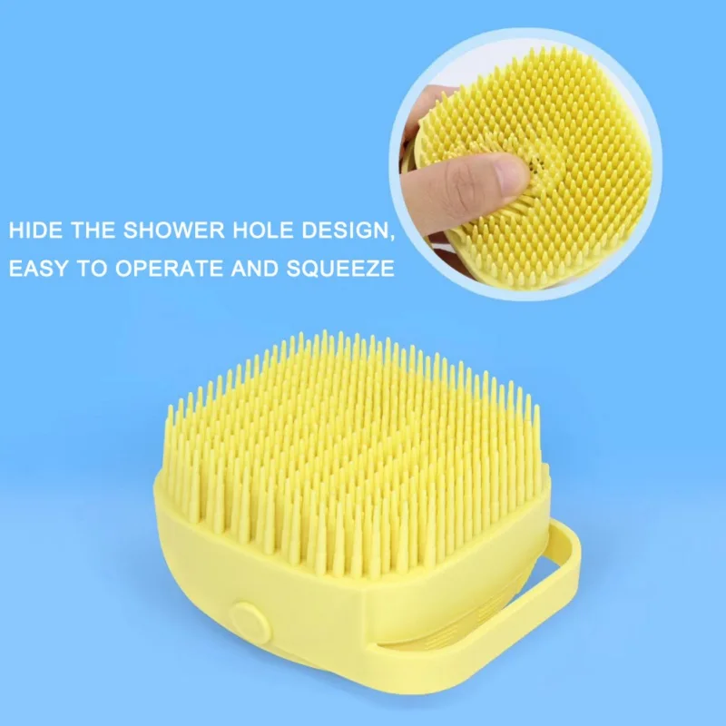 Dispenser For Babies Toddlers& Preschoolers/8 x 5.7cm Silicone Scrubber Dispenses Baby Bath Cleaning Brush And Liquid Soap