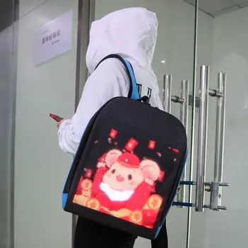 

Smart LED backpack full color LED display APP WIFI control light board dynamic advertising multi-functional computer backpack