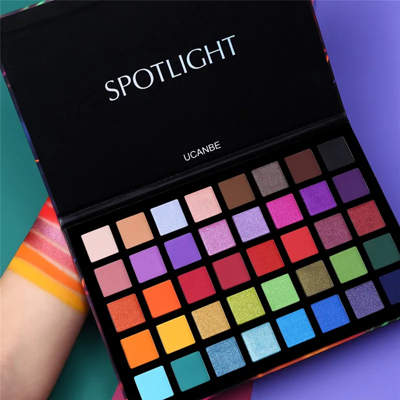 

Ucanbe Spotlight Eyeshadow Palette Waterproof 40 Color Shimmer Matte Eye Shadow Highly Pigmented Makeup Pallete Duochrome