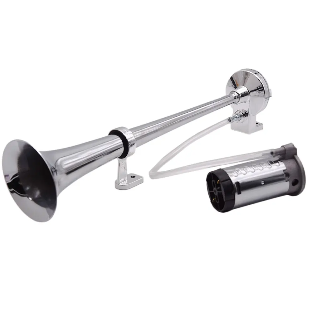 Skup Uniwersalny Super głośny pojedynczy kompresor trąbkowy 17 Cal 150DB samochodowa sprężarka z sygnałem dźwiękowym 12V 1 zestaw do ciężarówek samochody łodzie samochody