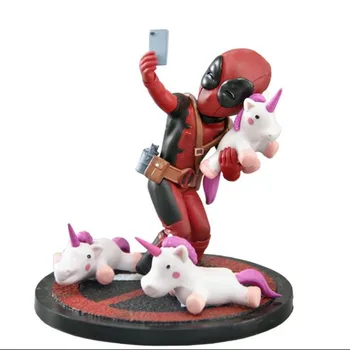 

Disney Selfie Deadpool X-Force Variant Dead Pool Hug Unicorn Scene PVC Figure Collectible Model Toy Christmas Gift M4763