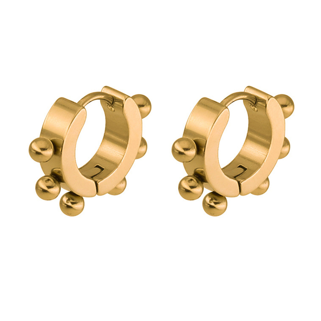 Punk Titanium Steel Ear Clip Ear Stud Earrings For Men Women Black Pierced/No Pierced Fake Ear Circle New Pop Jewelry
