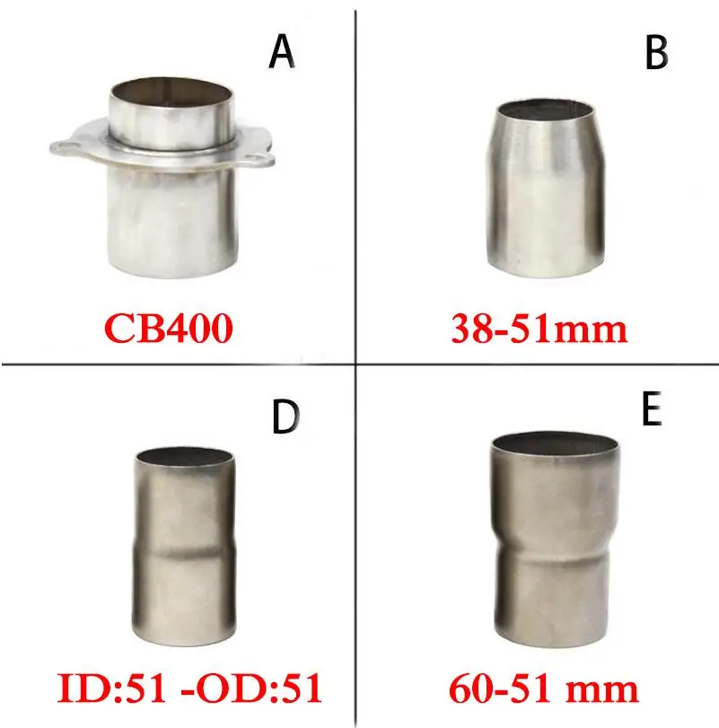 Tubo Connettore Riduttore Adattatore Di Scarico Moto Da 60Mm A 51Mm Per Scarico 60Mm Adattatore 51-38Mm Connettore Cb400 Zrx400