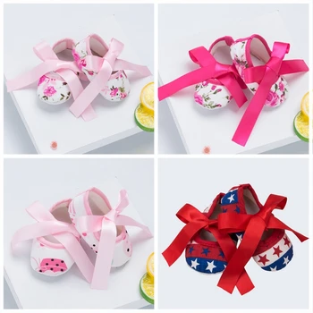 

Baby Shoes Toddler Girl Shoes Cherry Crib Shoes Soft Sole Flat for children Princess First Walking1