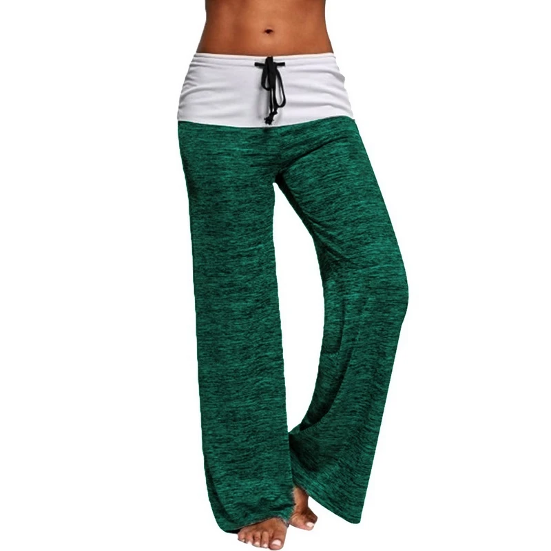dark green Laamei женские брюки свободного кроя со шнурком повседневные широкие брюки женские летние брюки длинные модные тренировочные брюки больших размеров - Цвет: dark green