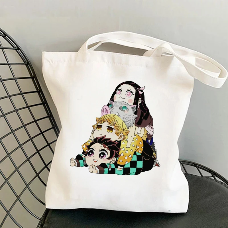 Kawaii Demon Slayer: Kimetsu No Yaiba Anime Shopper Bag Tote Bag ...