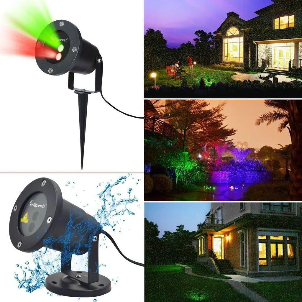 

Waterproof Outdoor Lawn Moving R&G Stars Laser Stage Light w/ Remote UK/EU/AU