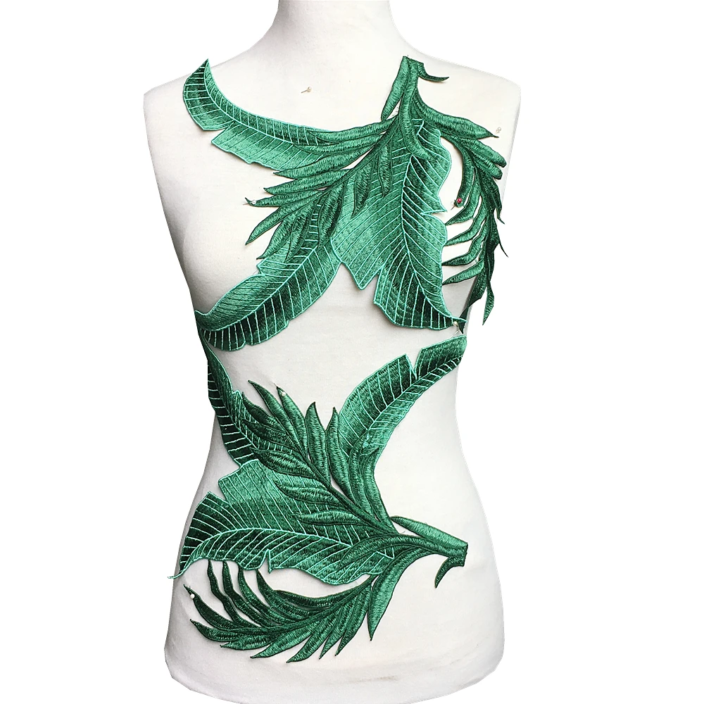 

2pc Banana Leaf Embroidery Patch Plantain Leaves Patches Plant Embroidered Applique Sew On Patches For Clothing Parches