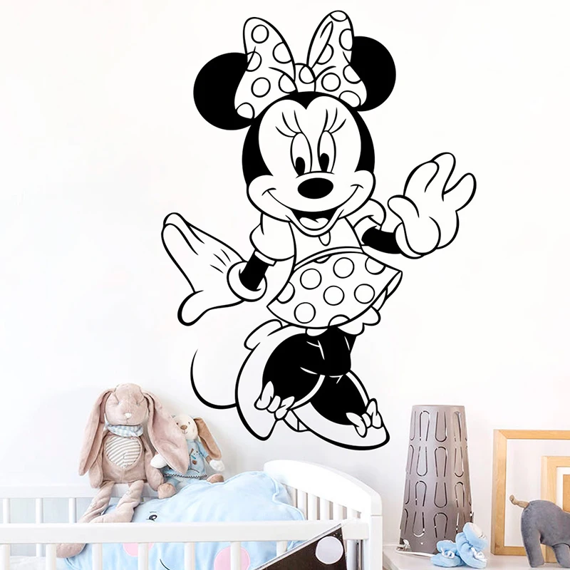 Disney Minnie Mouse Wall Art Decal Cartoon Character Wall Stickers Girls Room Nursery Decor Removable Vinyl Minnie Mouse Sticker Disney Minnie Mouse Wall Art Decal Cartoon Character Wall Stickers Girls Room Nursery Decor Removable Vinyl Minnie Mouse Sticker