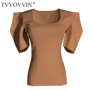 

Short Women T Shirt Sleeves Knitted Women Tshirt Puff Sleeve Knitting T Shirts Tee Shirt All Match Top Tshirts 2020 7M9H