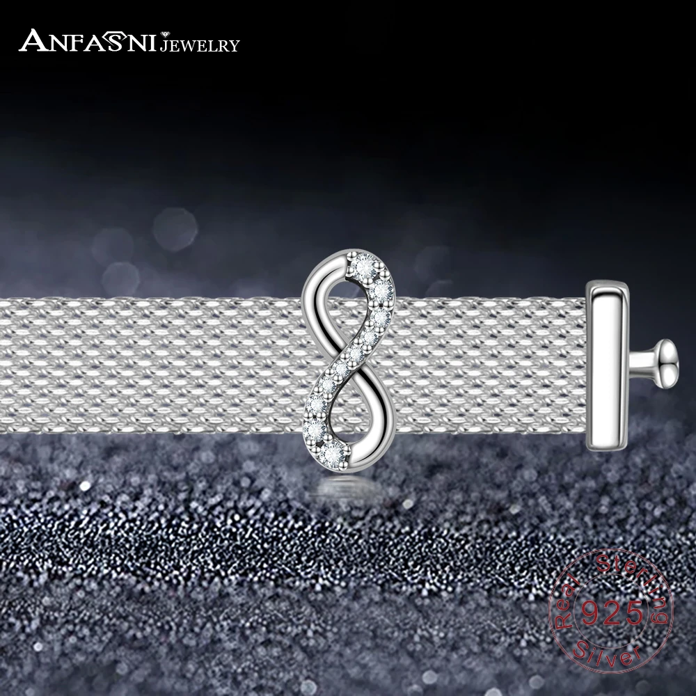 

DEVOLVE 100% S925 Sterling Silver Charm For Bracelet Reflexions Infinite Endless Love 8 Letter Shape Clip Dazzling Women Jewelry
