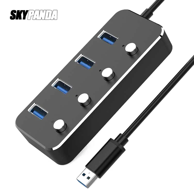 4 портовый концентратор USB 3 0 из алюминиевого сплава с регулируемым разъемом 30/60/120