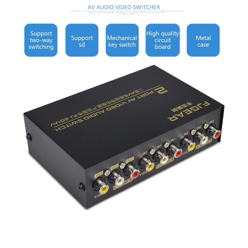 

2 Port AV RCA Switch 2 in 1 out Composite Video L/R Selector Box for DVD Player